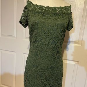 Emerald green sexy lace dress